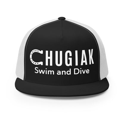 Performance | 5 Panel Trucker Cap | Chugiak Mustang Swim & Dive | Crest Logo