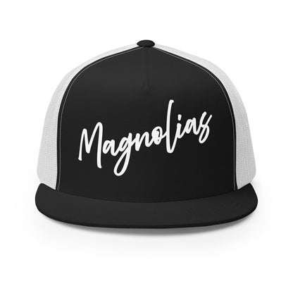 Performance | 5 Panel Trucker Cap | Pink Magnolias Dance | Modern Script Logo