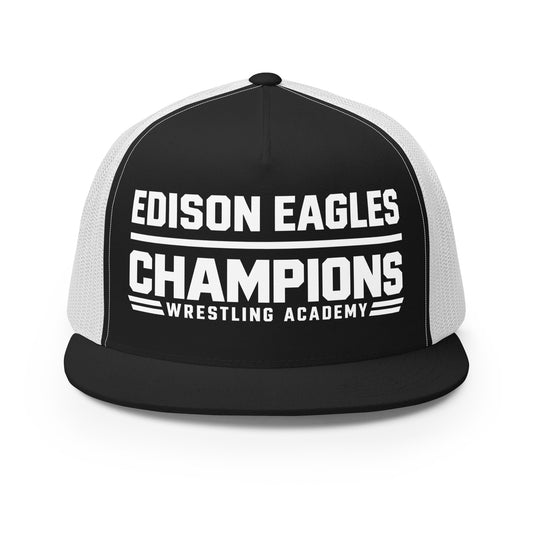 Performance | 5 Panel Trucker Cap | Edison Eagles/CWA Wrestling | Crest Logo