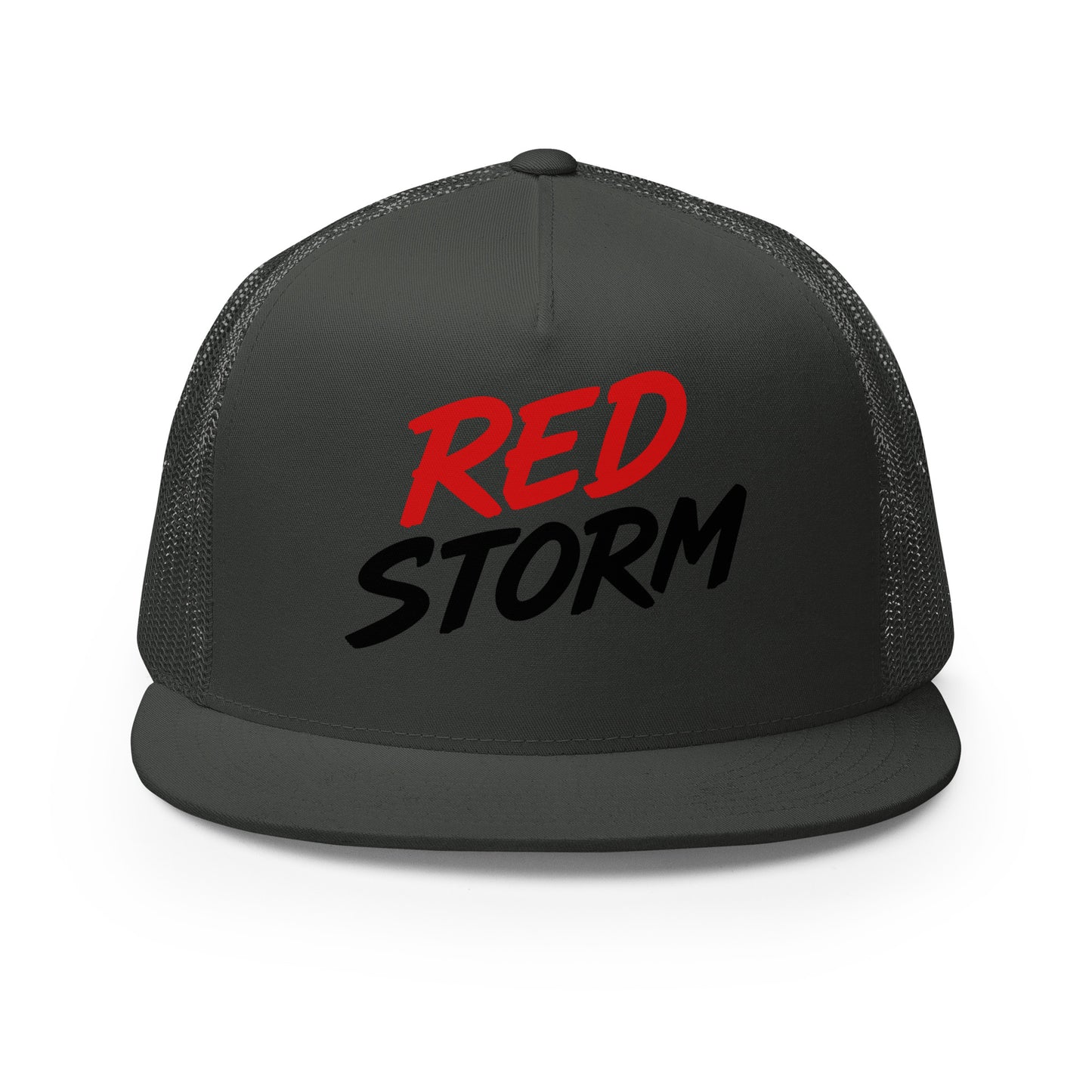 Performance | 5 Panel Trucker Cap | Red Storm | Crest Logo