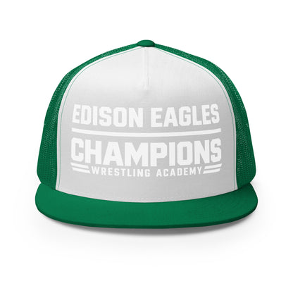 Performance | 5 Panel Trucker Cap | Edison Eagles/CWA Wrestling | Crest Logo