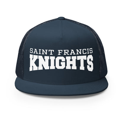 Performance | 5 Panel Trucker Cap | Saint Francis School | Modern Script Logo
