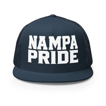 Performance | 5 Panel Trucker Cap | Nampa Pride | Letter Mark Logo