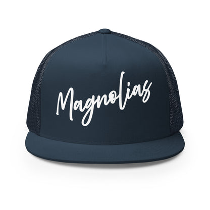 Performance | 5 Panel Trucker Cap | Pink Magnolias Dance | Modern Script Logo