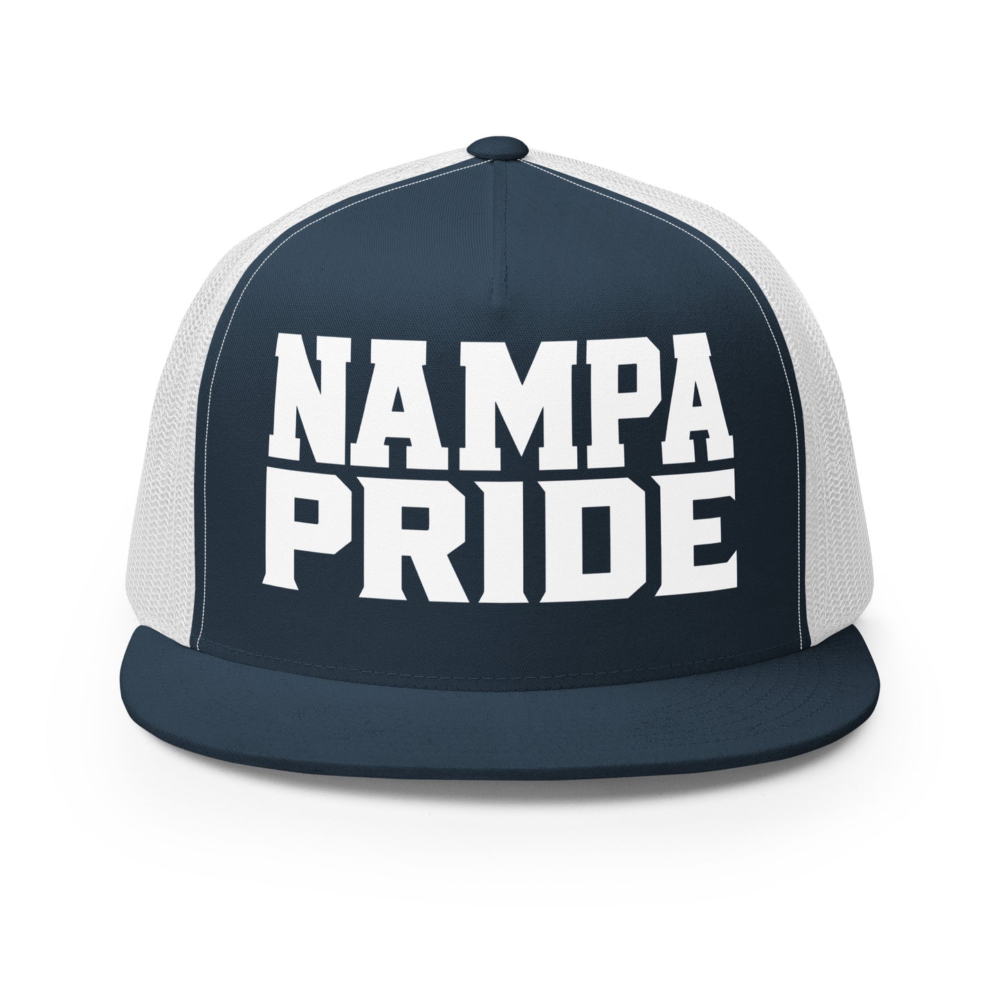 Performance | 5 Panel Trucker Cap | Nampa Pride | Letter Mark Logo