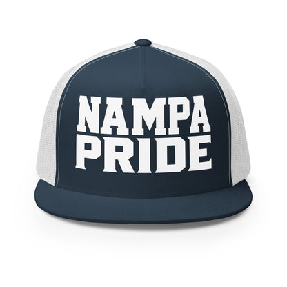 Performance | 5 Panel Trucker Cap | Nampa Pride | Letter Mark Logo