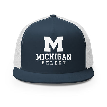 Performance | 5 Panel Trucker Cap | Michigan Select Baseball | Crest Logo
