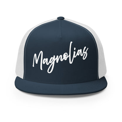 Performance | 5 Panel Trucker Cap | Pink Magnolias Dance | Modern Script Logo