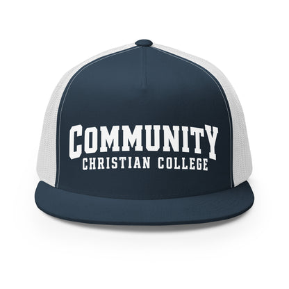 Performance | 5 Panel Trucker Cap | Community Christian College | Vanguard Athletic Logo