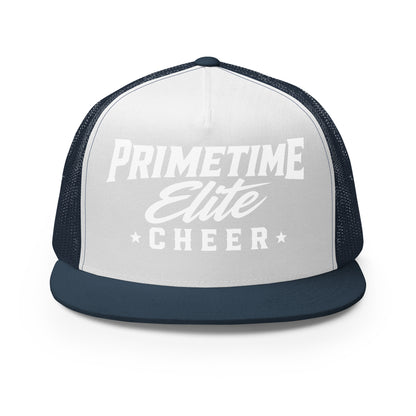Performance | 5 Panel Trucker Cap | PTE Bulldog Cheer | Script Logo