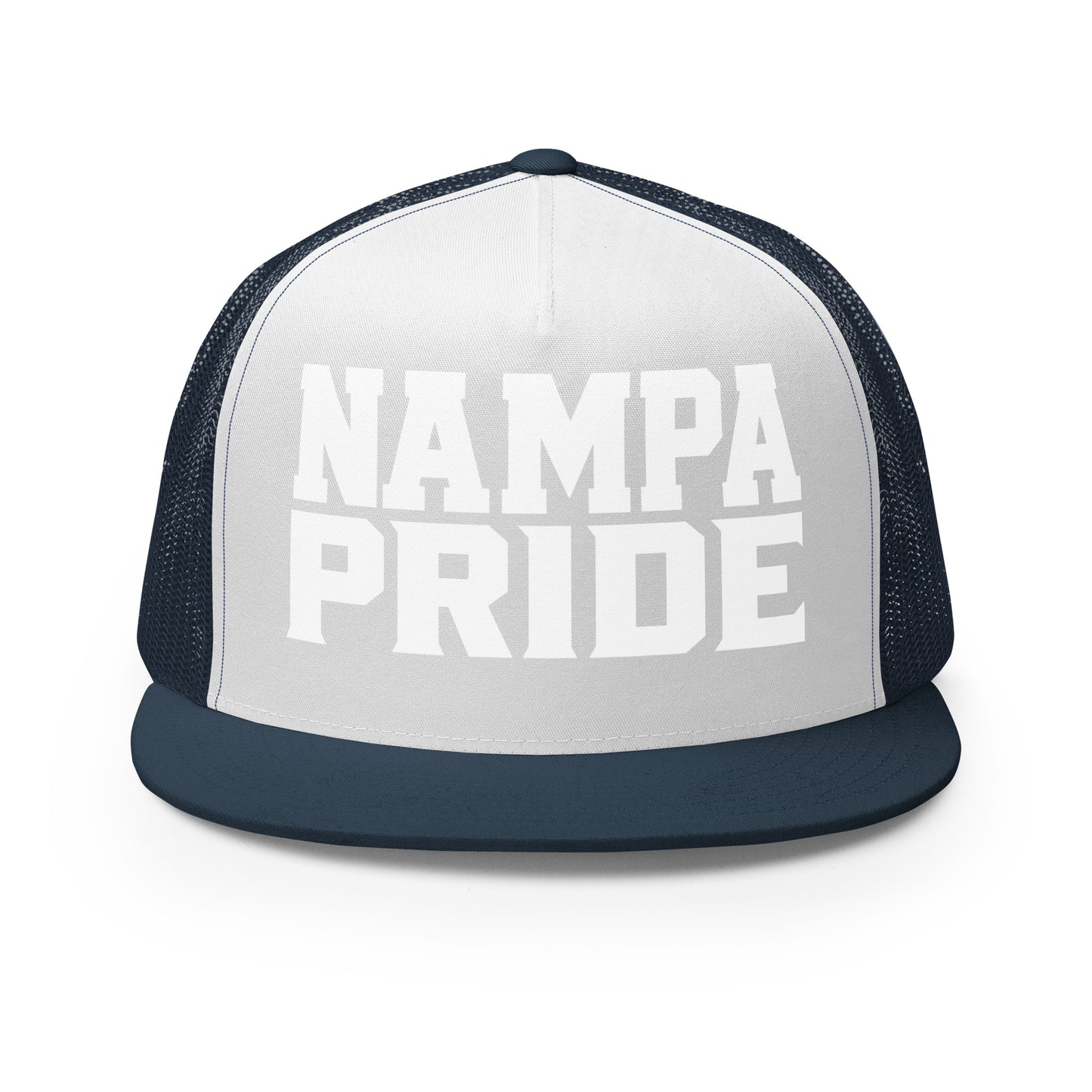 Performance | 5 Panel Trucker Cap | Nampa Pride | Letter Mark Logo