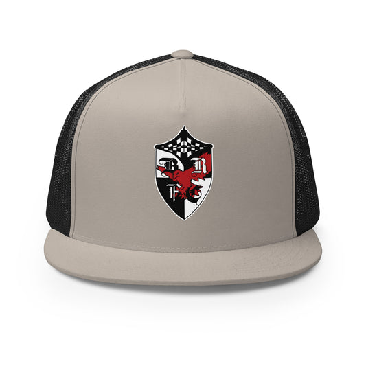 Performance | 5 Panel Trucker Cap | Bard College Rugby Football Club | Raptor Logo