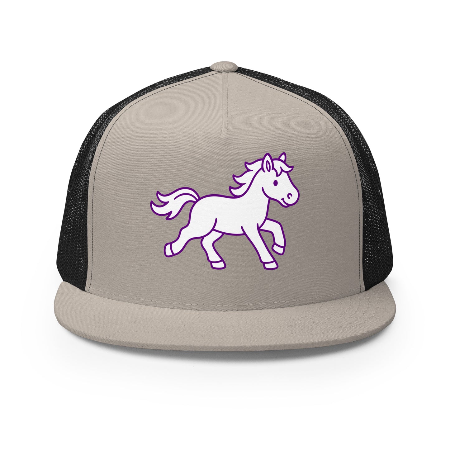 Performance | 5 Panel Trucker Cap | Pink Pony Athletic Club | Mascot Logo