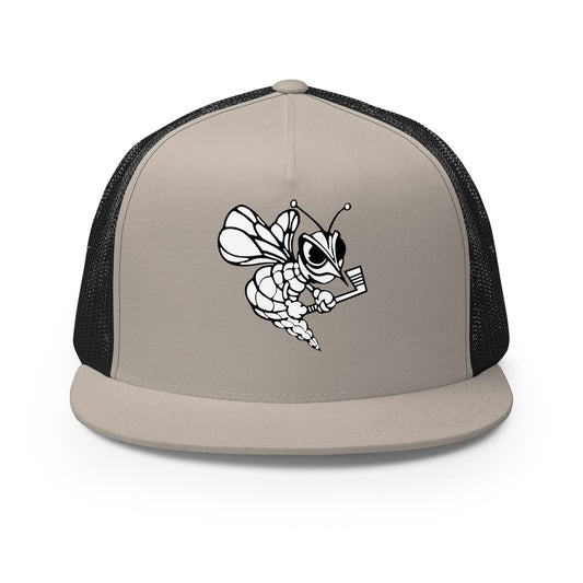 Performance | 5 Panel Trucker Cap | HORNETS | Mascot Logo