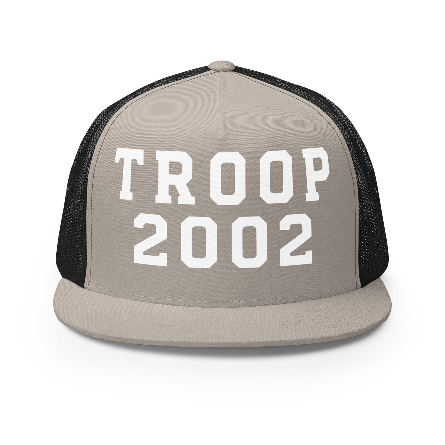 Performance | 5 Panel Trucker Cap | Troop 2002 | Emblem Logo