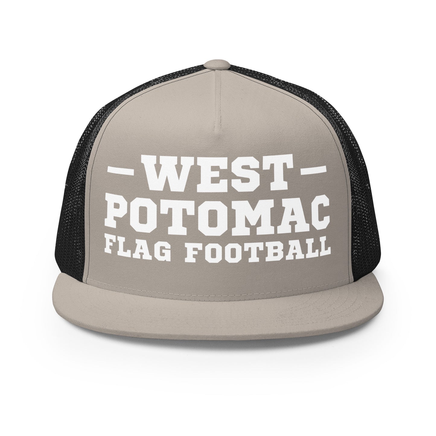 Performance | 5 Panel Trucker Cap | West Potomac Flag Football | Script Logo