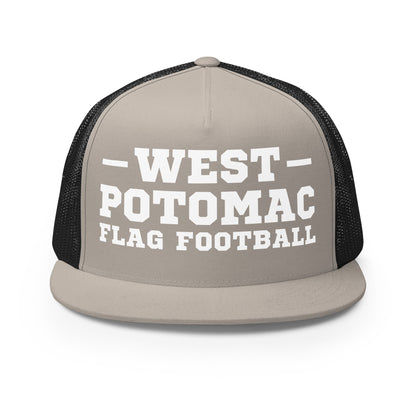 Performance | 5 Panel Trucker Cap | West Potomac Flag Football | Script Logo