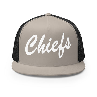 Performance | 5 Panel Trucker Cap | Connetquot Chiefs | Letter Crest Logo