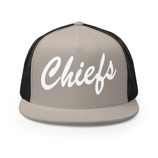 Performance | 5 Panel Trucker Cap | Connetquot Chiefs | Letter Crest Logo