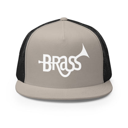 Performance | 5 Panel Trucker Cap | Brass Inc. | Script Logo
