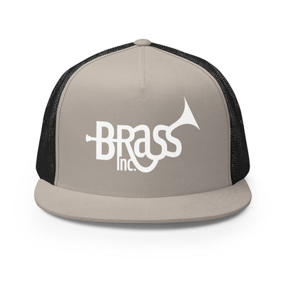 Performance | 5 Panel Trucker Cap | Brass Inc. | Modern Script Logo