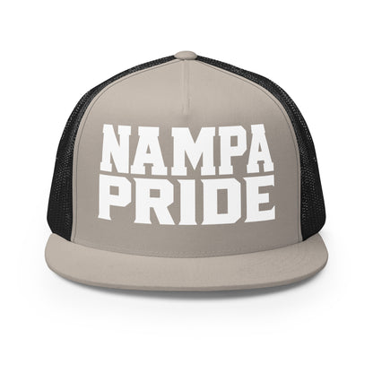 Performance | 5 Panel Trucker Cap | Nampa Pride | Letter Mark Logo