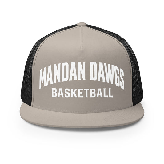 Performance | 5 Panel Trucker Cap | Mandan Dawgs Basketball | Crest Logo