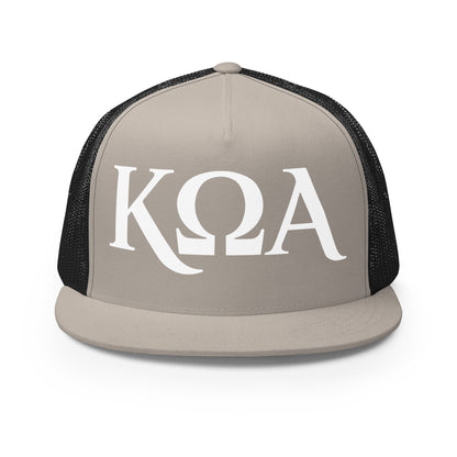 Performance | 5 Panel Trucker Cap | Kappa Omega Alpha | Crest Logo