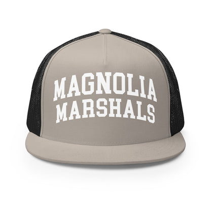 Performance | 5 Panel Trucker Cap | Pink Magnolias Dance | Crest Logo