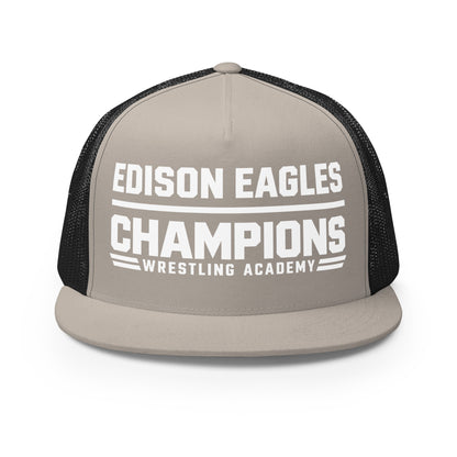Performance | 5 Panel Trucker Cap | Edison Eagles/CWA Wrestling | Crest Logo
