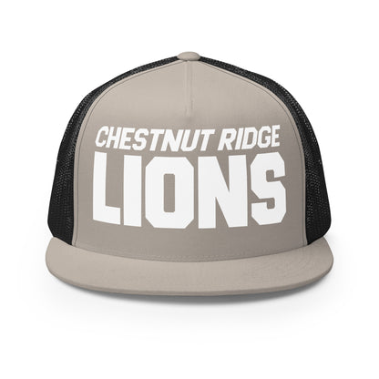 Performance | 5 Panel Trucker Cap | Chestnut Ridge Lions Football | Script Logo