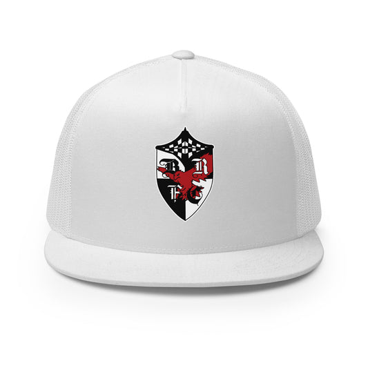 Performance | 5 Panel Trucker Cap | Bard College Rugby Football Club | Raptor Logo