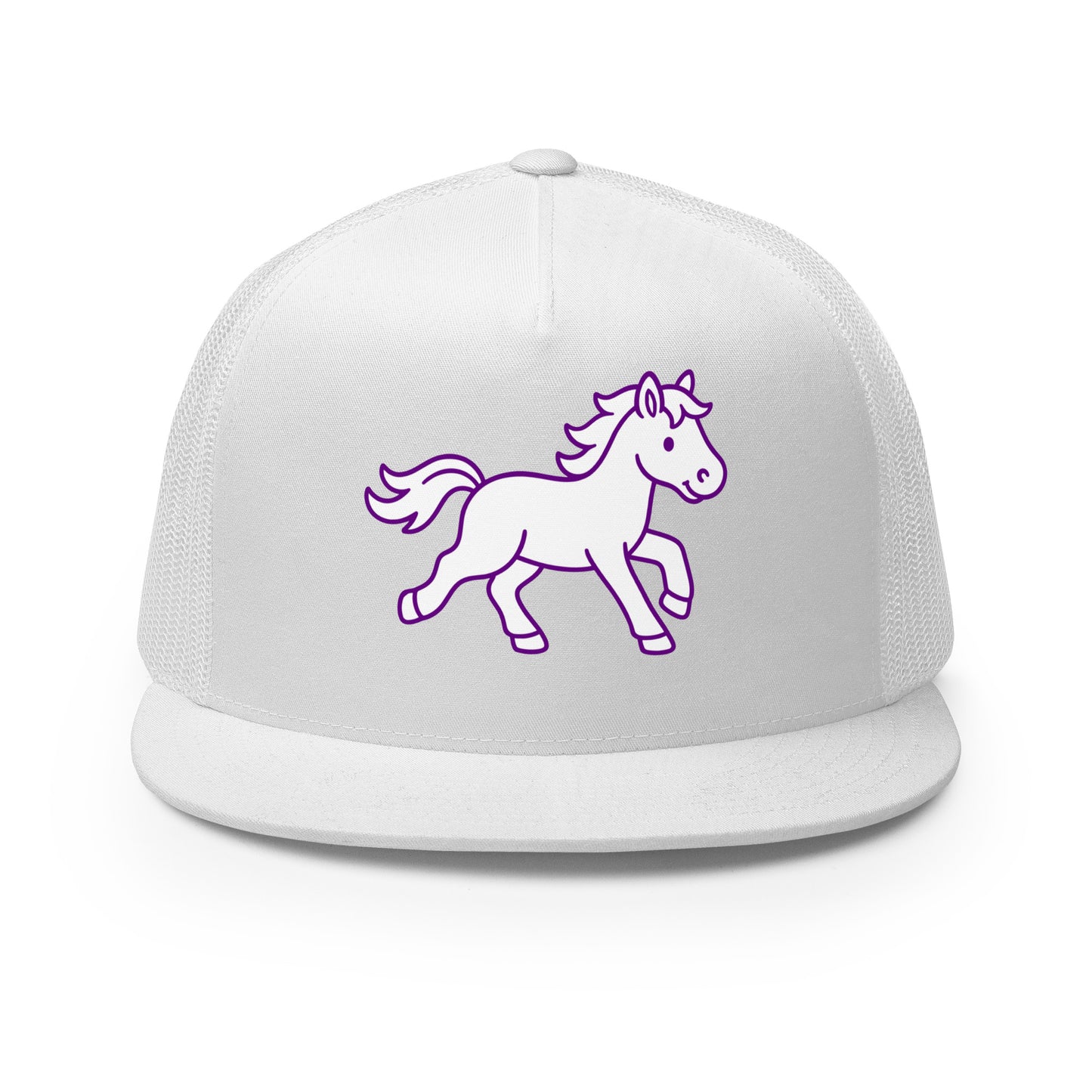 Performance | 5 Panel Trucker Cap | Pink Pony Athletic Club | Mascot Logo