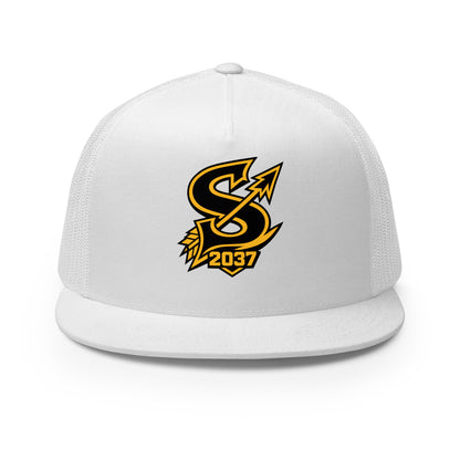 Performance | 5 Panel Trucker Cap | 2037 Sachem Arrows | Emblem Logo