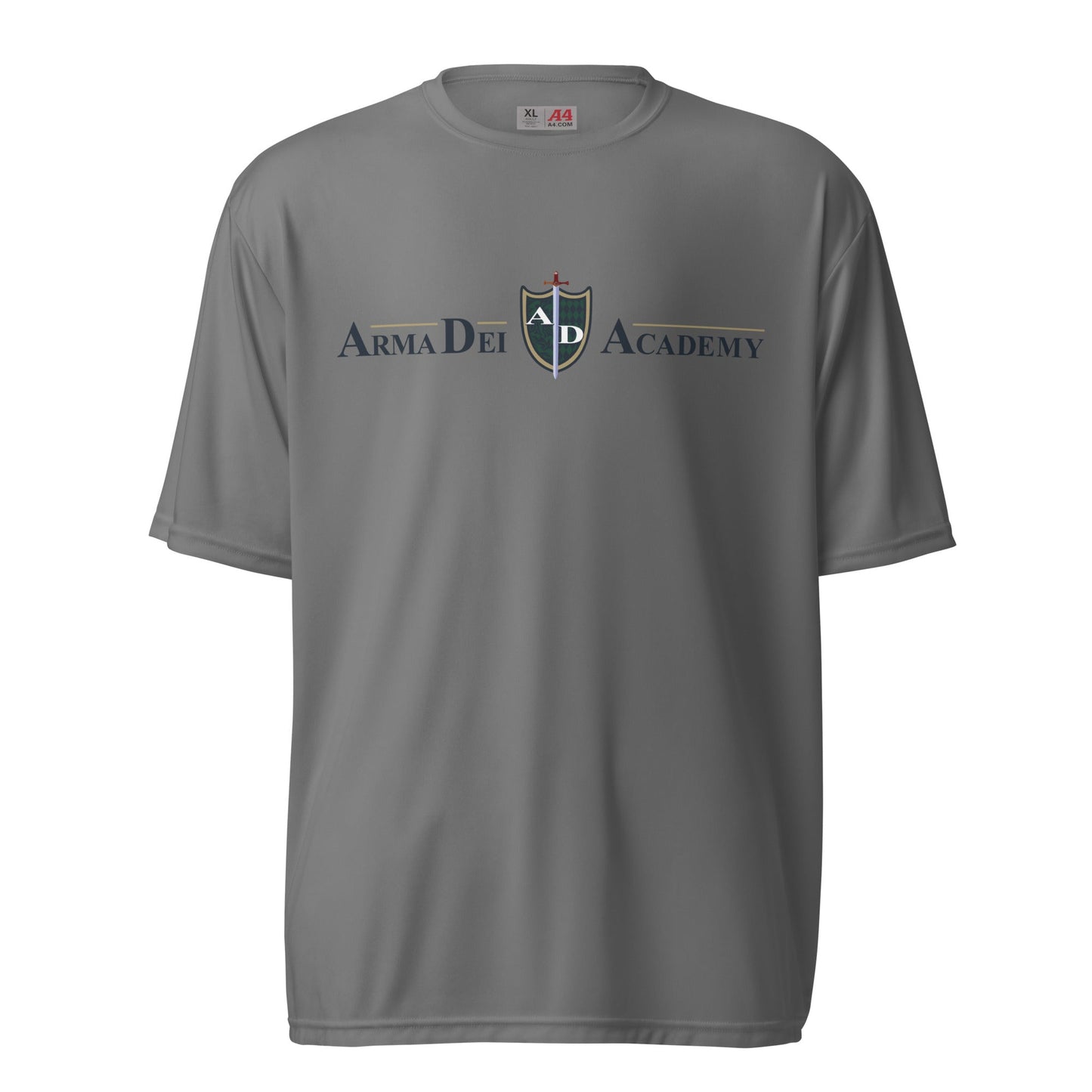 Active | Moisture Wicking Shirt | Arma Dei Academy | Text Shield Logo