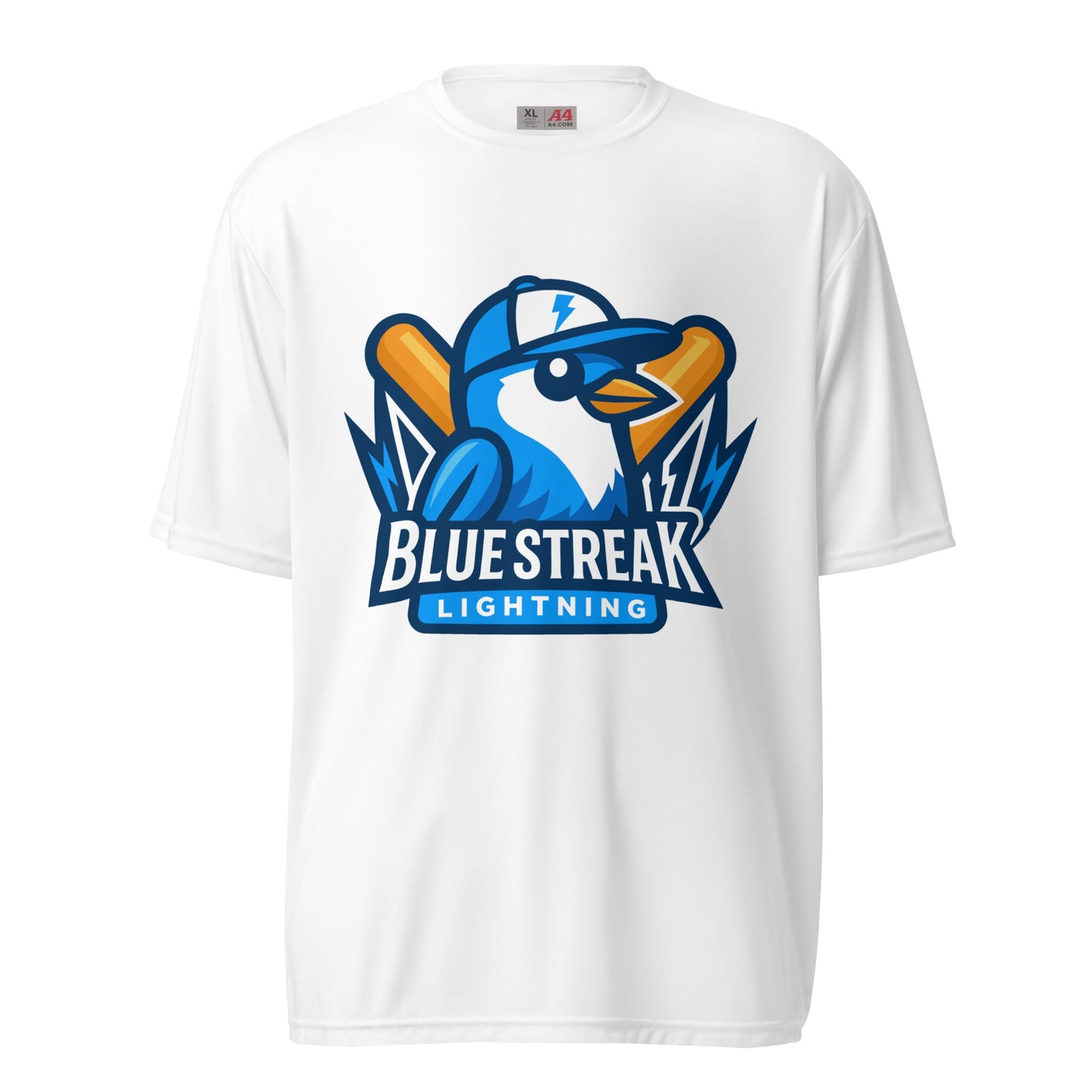 Active | Moisture Wicking Shirt | Blue Streak Lightning | Mascot Logo