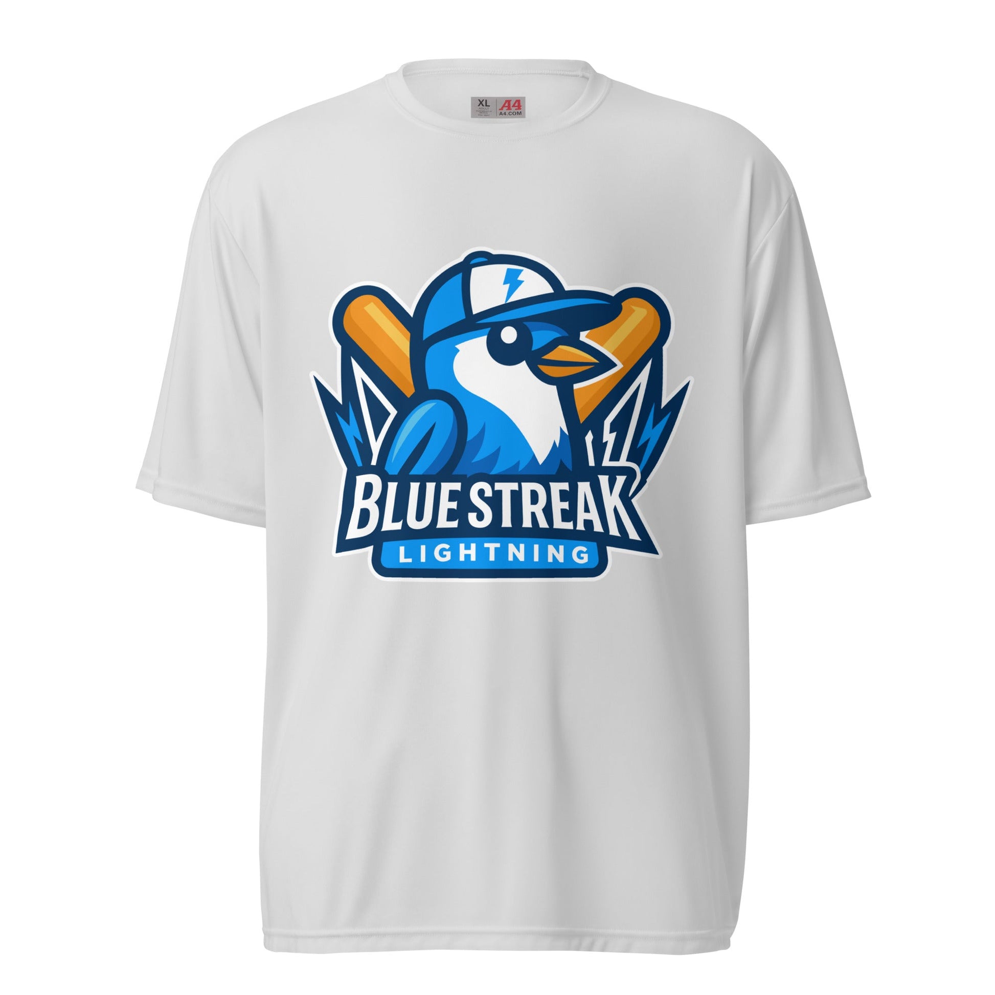Active | Moisture Wicking Shirt | Blue Streak Lightning | Mascot Logo