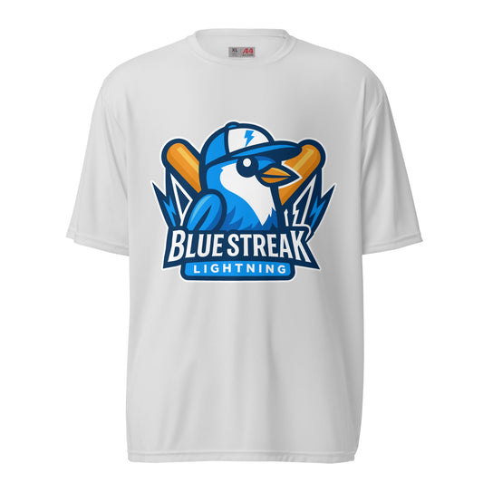 Active | Moisture Wicking Shirt | Blue Streak Lightning | Mascot Logo