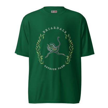 Active | Moisture Wicking Shirt | Briardale Ostrich Farm | Crest Logo