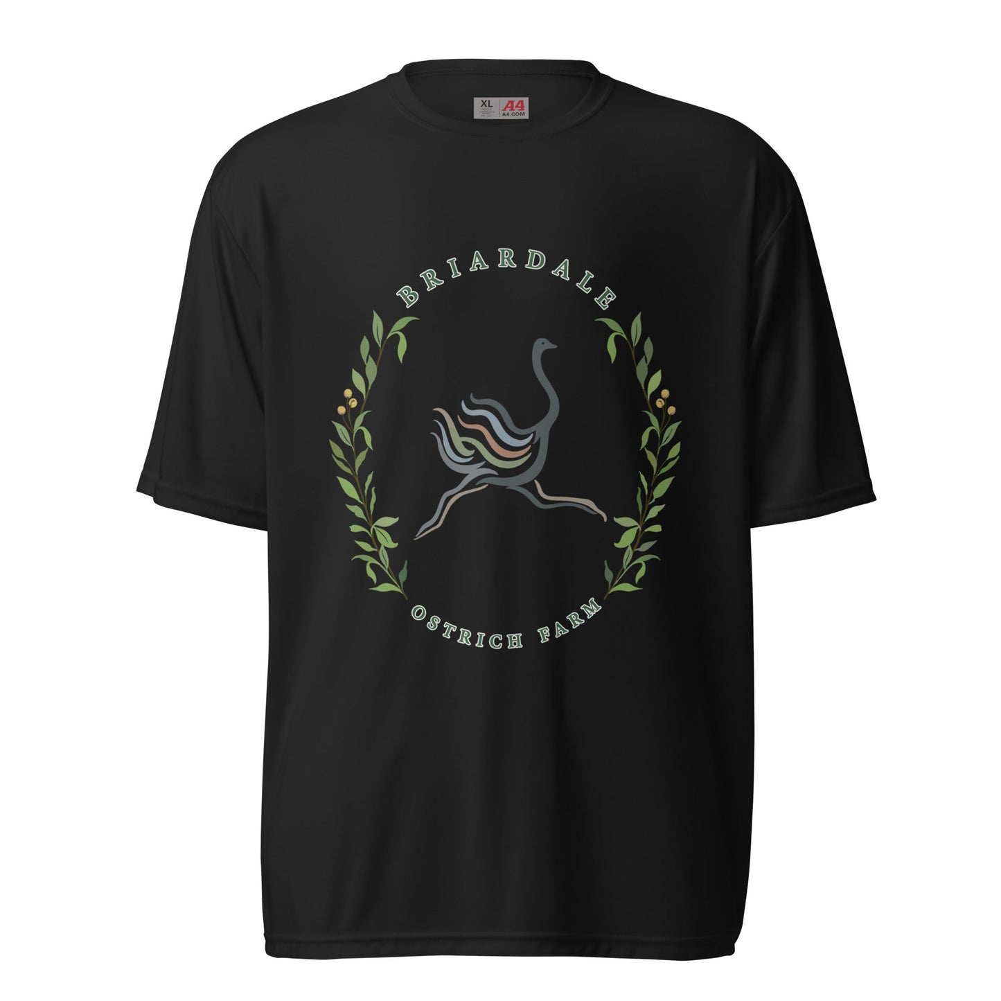 Active | Moisture Wicking Shirt | Briardale Ostrich Farm | Crest Logo