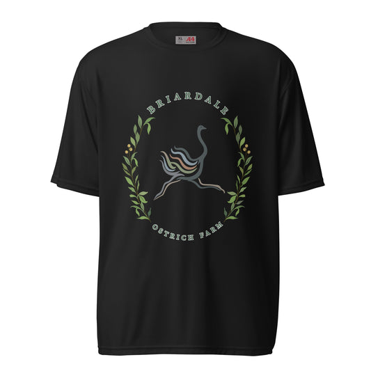 Active | Moisture Wicking Shirt | Briardale Ostrich Farm | Crest Logo