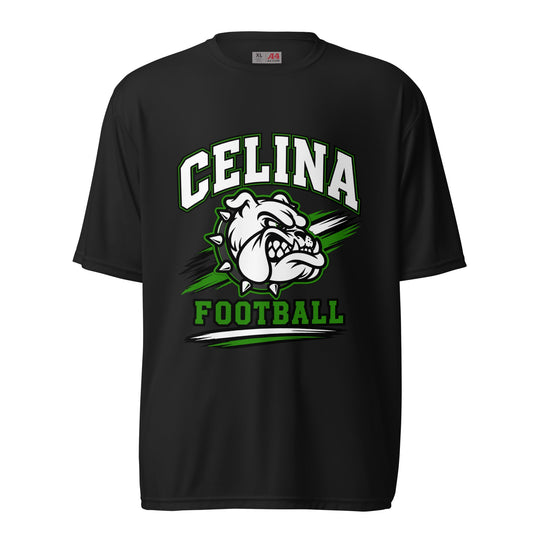 Active | Moisture Wicking Shirt | Celina Black Football | Emblem Logo