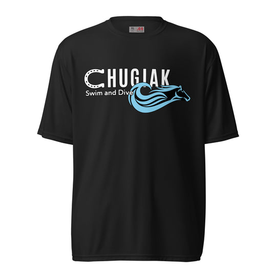 Active | Moisture Wicking Shirt | Chugiak Mustang Swim & Dive | Emblem Logo