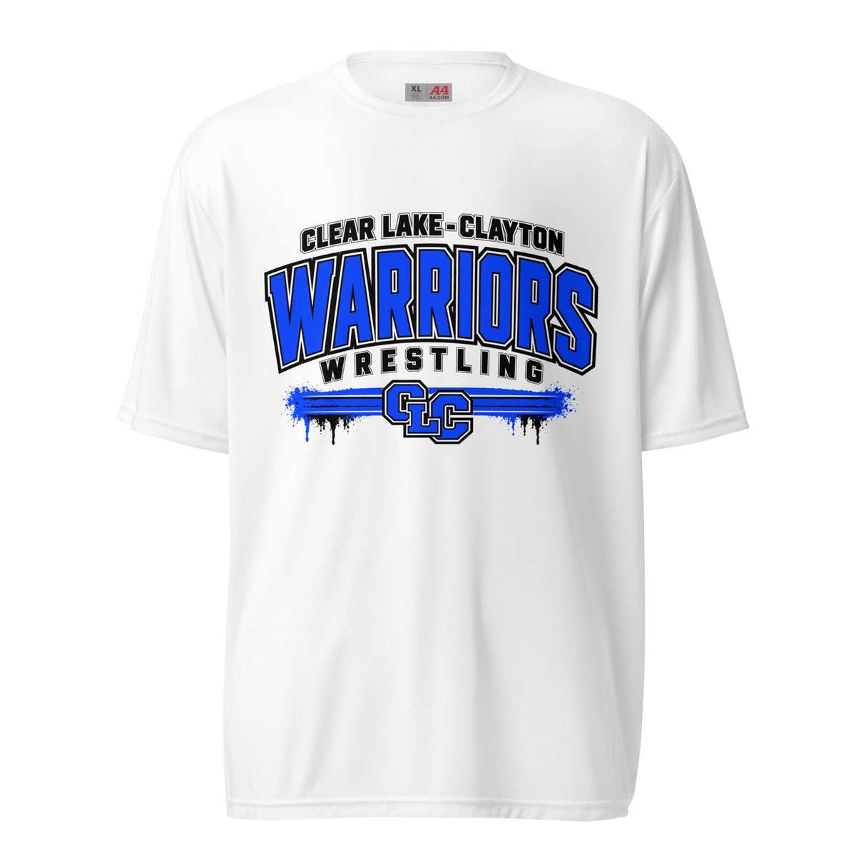 Active | Moisture Wicking Shirt | Clear Lake - Clayton Wrestling | Warrior Crest Logo