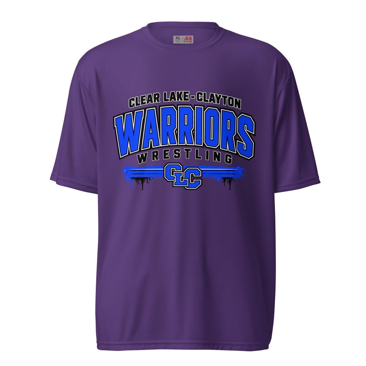 Active | Moisture Wicking Shirt | Clear Lake - Clayton Wrestling | Warrior Crest Logo
