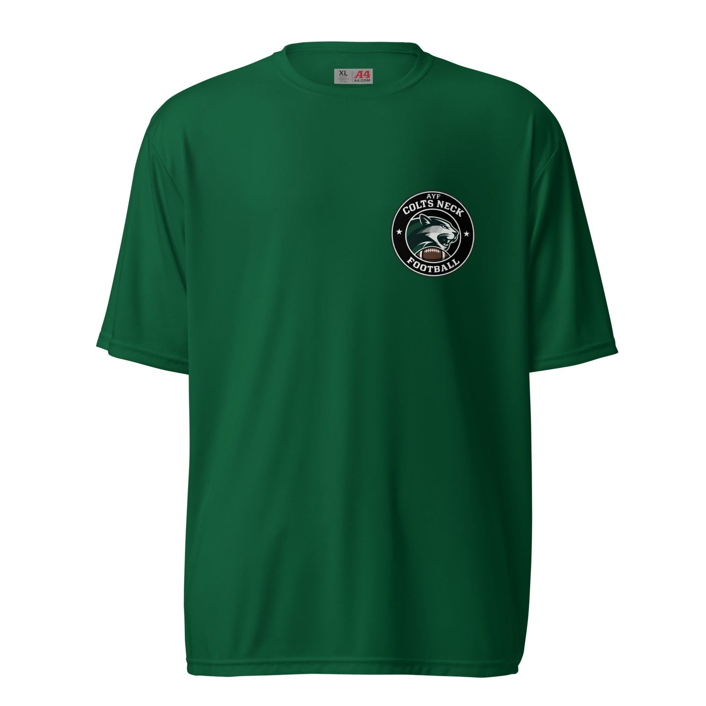 Active | Moisture Wicking Shirt | Colts Neck Cougars | Youth Tackle Football (AYF) | Varsity Badge Logo