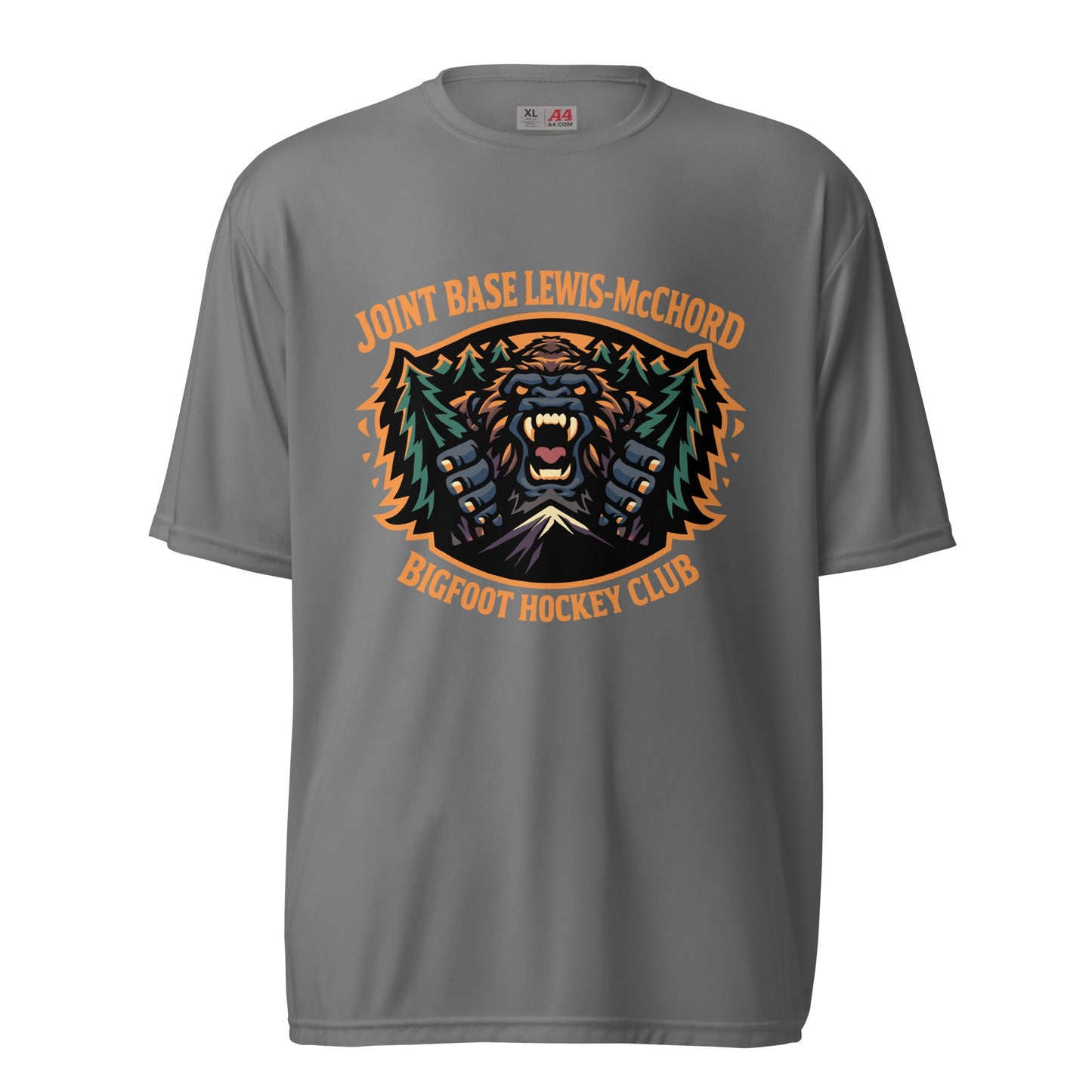 Active | Moisture Wicking Shirt | JBLM Bigfoot Hockey Team | Mascot Logo