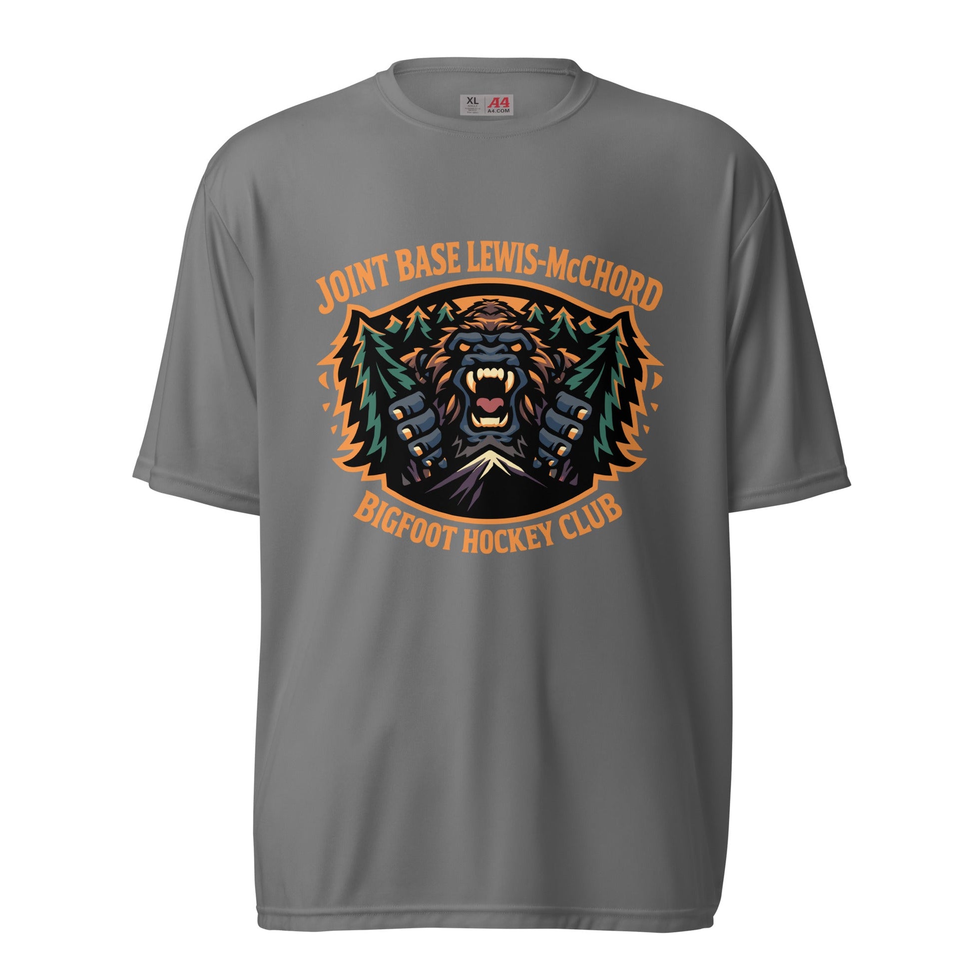 Active | Moisture Wicking Shirt | JBLM Bigfoot Hockey Team | Mascot Logo