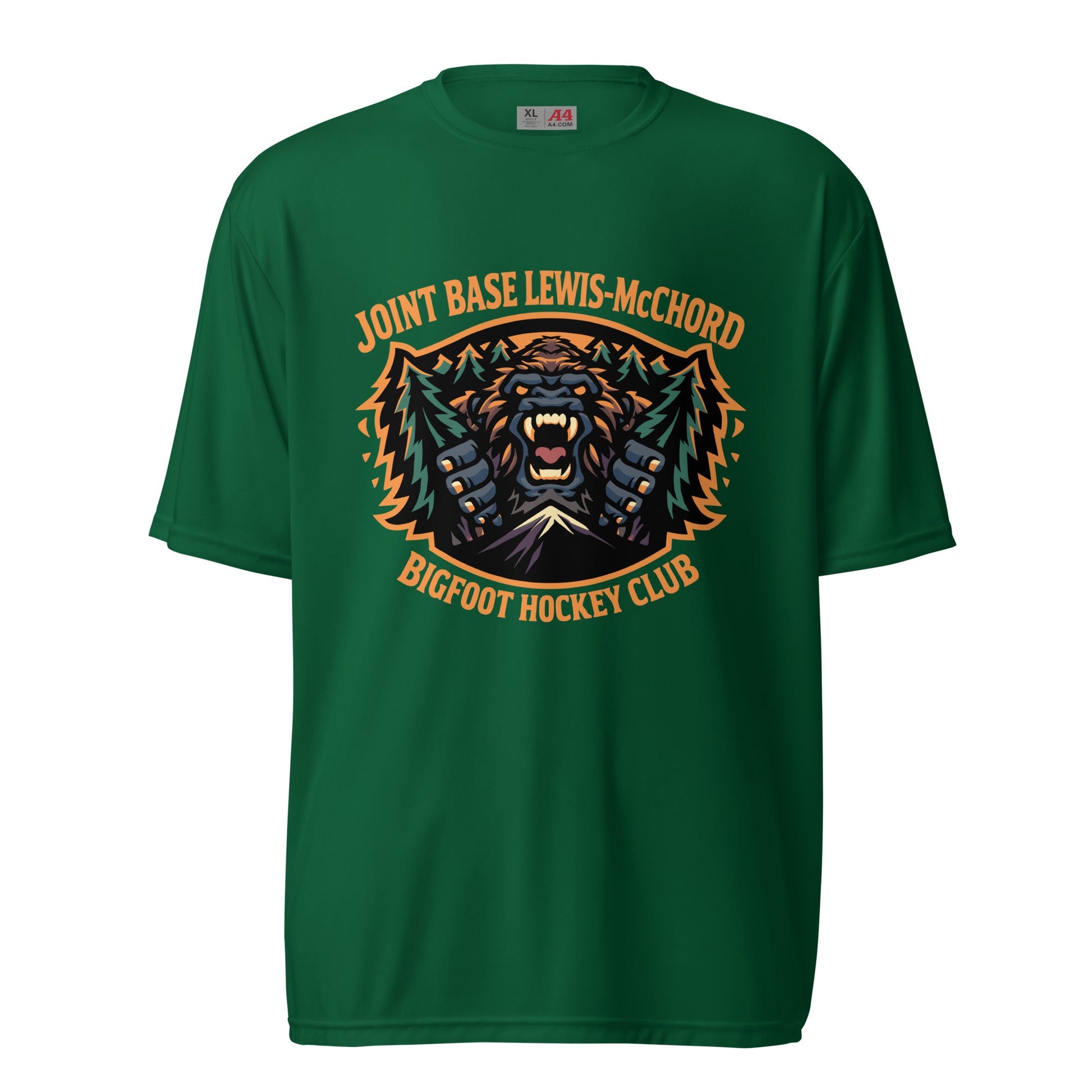 Active | Moisture Wicking Shirt | JBLM Bigfoot Hockey Team | Mascot Logo