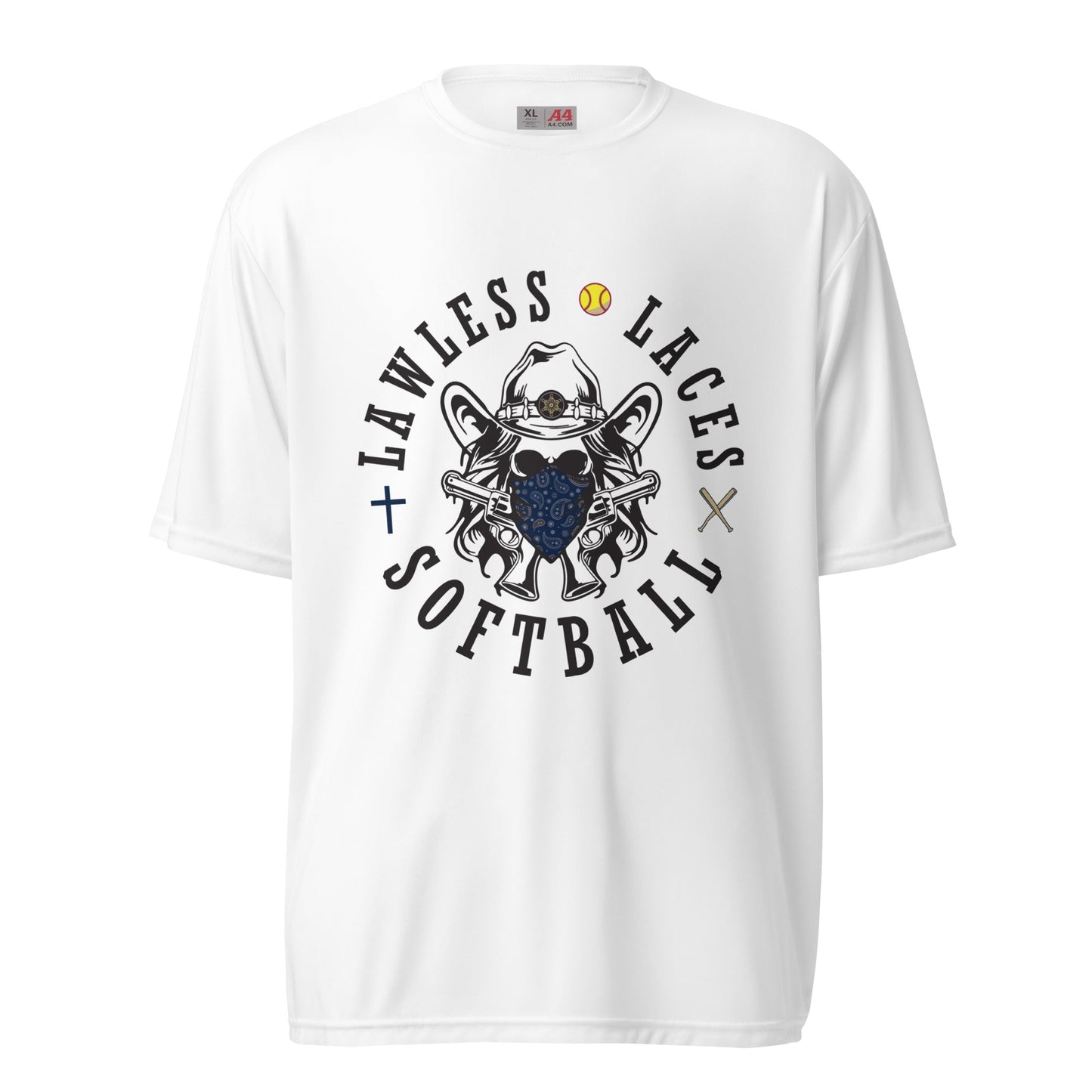 Active | Moisture Wicking Shirt | Lawless Laces Softball | Bandana Mascot Logo